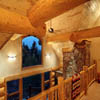 dormer inside handcrafted log house